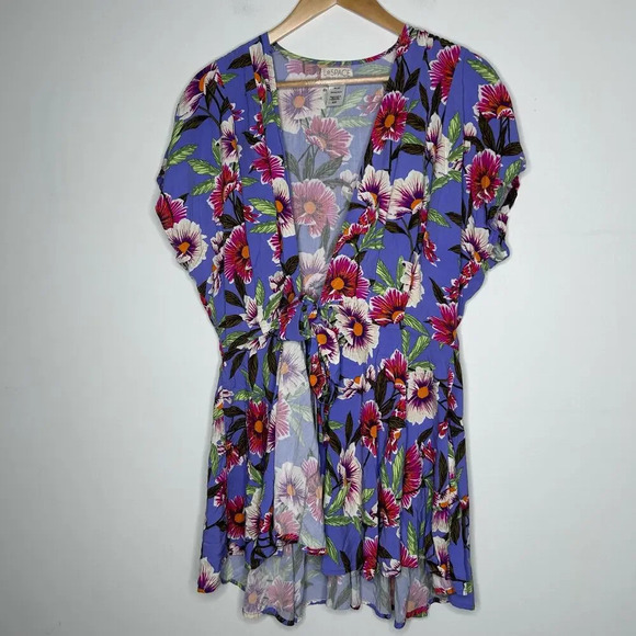 L*space Sunshine Feels Floral Wrap Dress Mini Women’s Small Purple Bloomcore - Picture 5 of 11